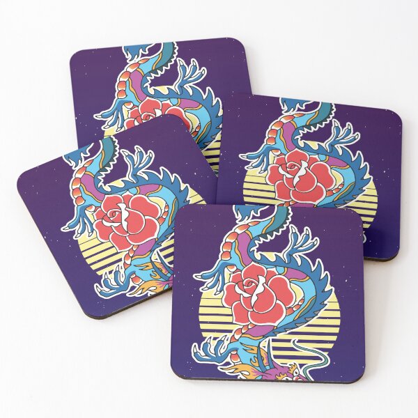 Item preview, Chinese dragons vaporwave designed and sold by Linizarti-casely Store.