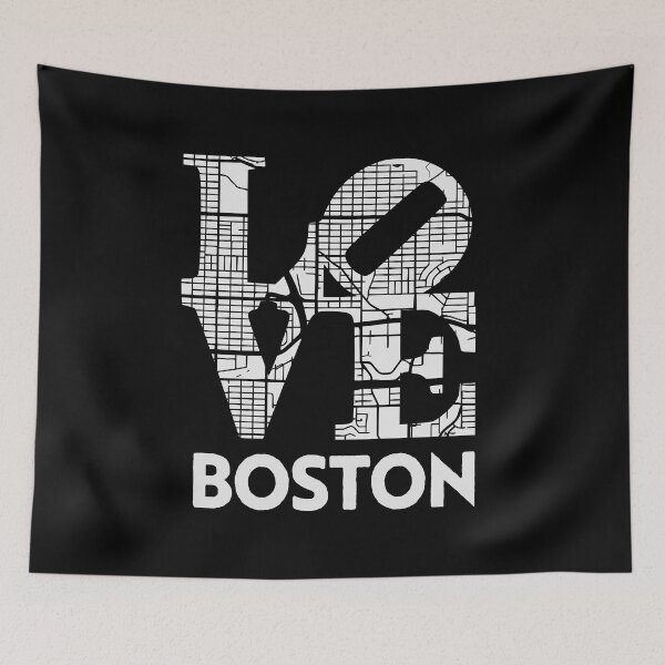 Item preview, Love Boston City Map From Boston 617 designed and sold by pixeljamz.