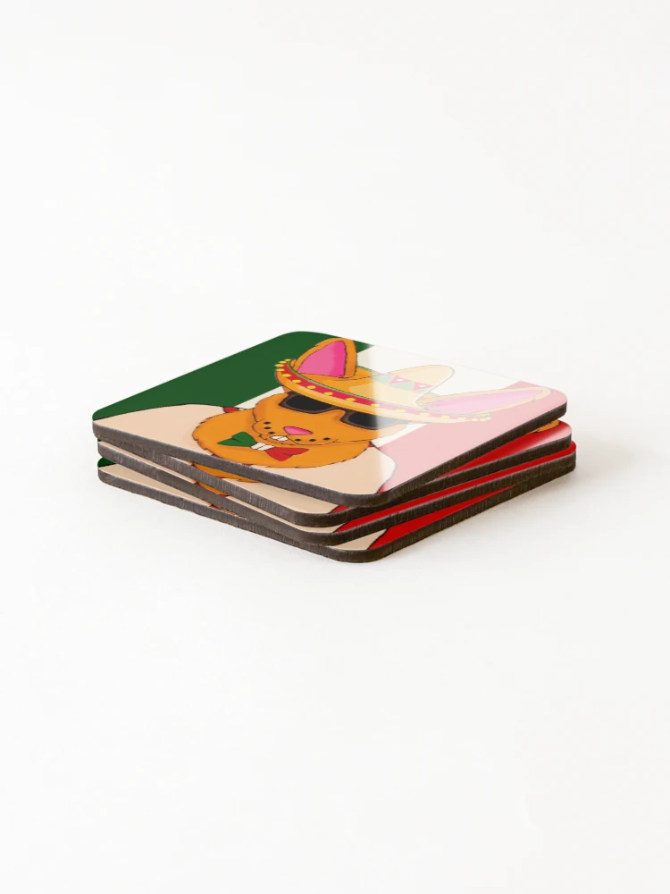 Thumbnail 4 of 5, Coasters (Set of 4), Mexican Rabbit designed and sold by Coelho Branco - Tryperborea.