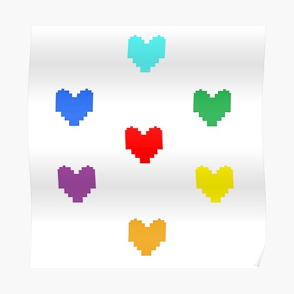 Undertale Hearts Poster By Styxgd Redbubble