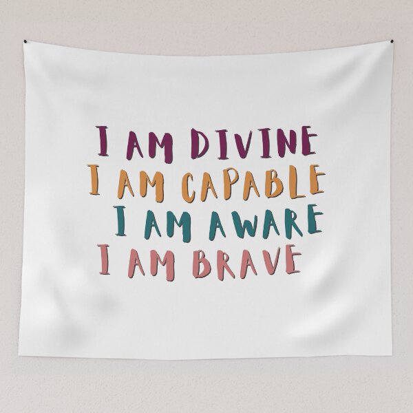 Item preview, I AM DIVINE. I AM CAPABLE. I AM AWARE. I AM BRAVE designed and sold by BrownGirlMantra.