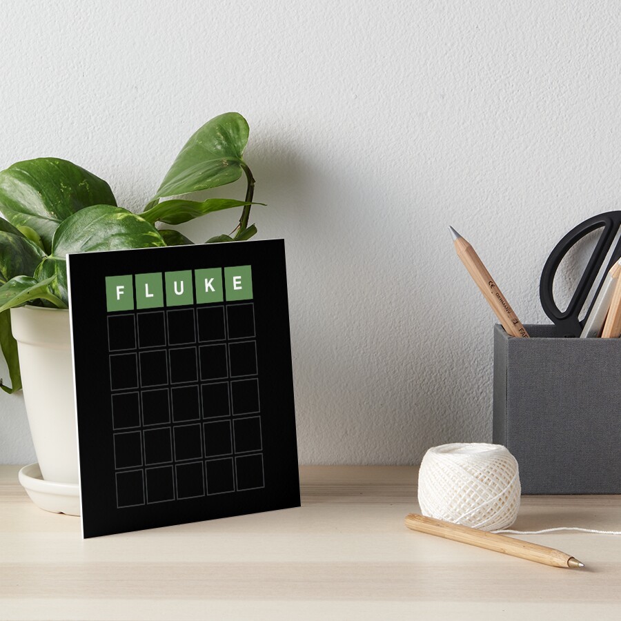 "Wordle Fluke  Funny Wordl Grid Word Game Design" Art Board Print by