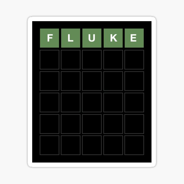 Artikel-Vorschau von Wordle Fluke - Lustiges Wordl Grid-Wortspieldesign, designt und verkauft von MintGubbins.