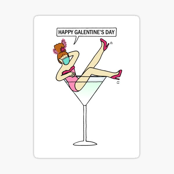 Funny Galentine's Day Card - Big Wine Glass Gal from