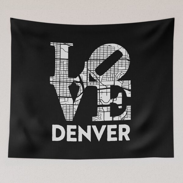 Item preview, Love Denver City Map From Denver 303 designed and sold by pixeljamz.