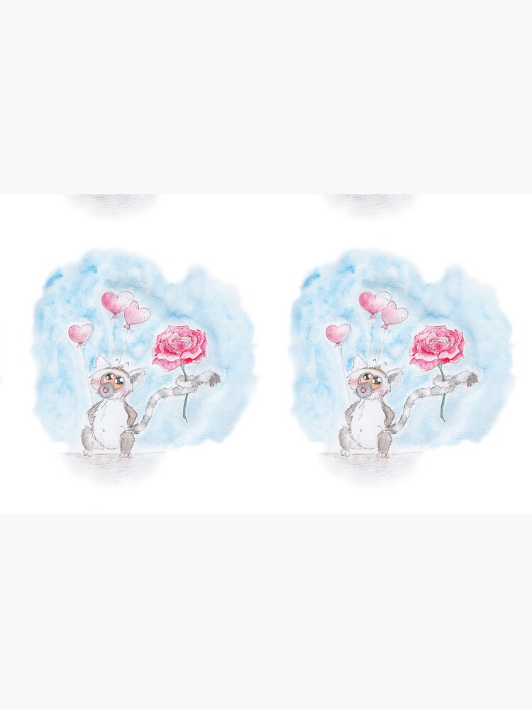 Valentine lemur offering a rose by Botulix