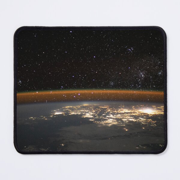 Item preview, A starry night sky and and an atmospheric glow (shot from ISS, International Space Station) designed and sold by Raureif.