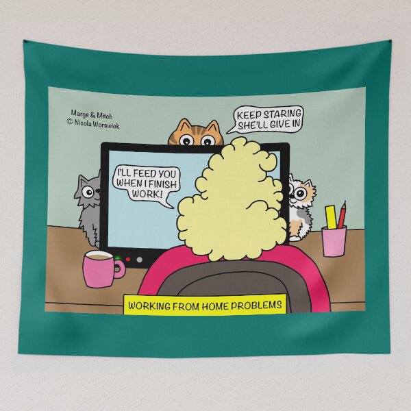 Item preview, Working from home problems designed and sold by Scat the cat.
