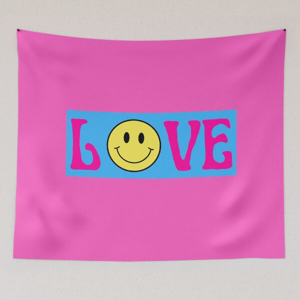Item preview, Love smiley in pink, blue and yellow designed and sold by SUUSCK ★.