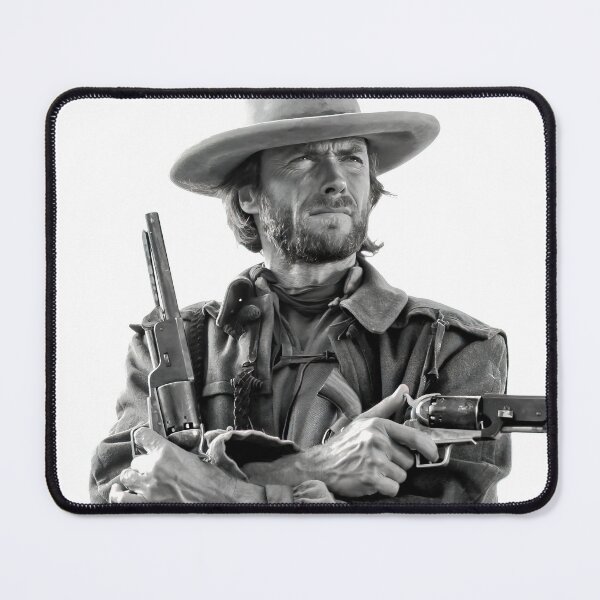 Aperçu de l'œuvre Art mural de Clint Eastwood, noir et blanc, Cowboy Vintage créée et vendue par modernretro.