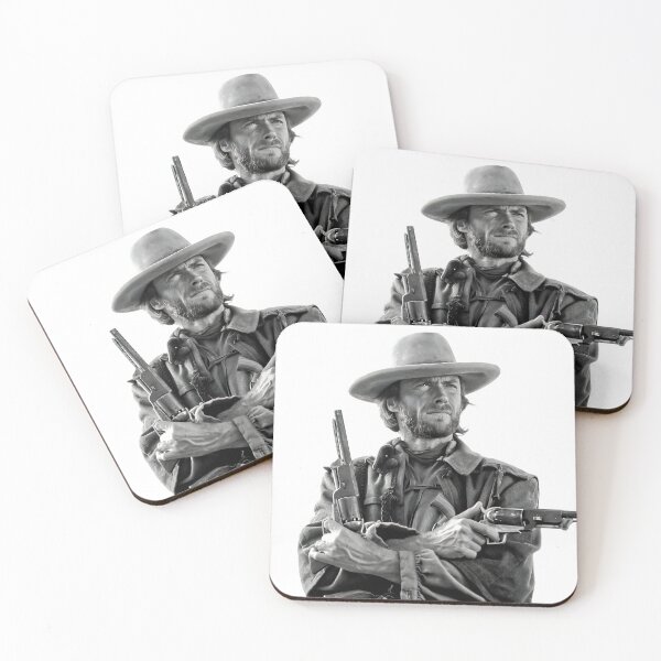 Item preview, Clint Eastwood, Black and White, Vintage Cowboy Wall art designed and sold by modernretro.