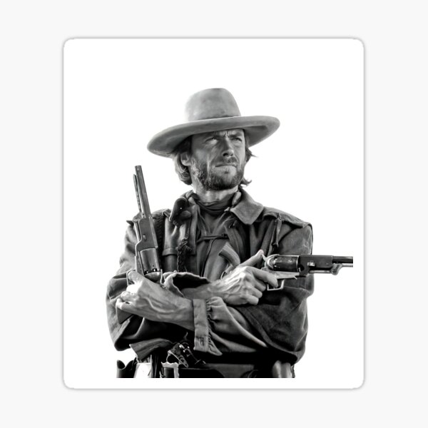 Item preview, Clint Eastwood, Black and White, Vintage Cowboy Wall art designed and sold by modernretro.