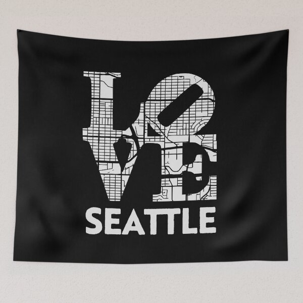 Item preview, Love Seattle City Map From Seattle 206 designed and sold by pixeljamz.