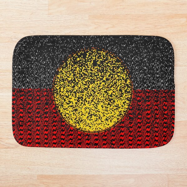 Artikelvorschau, ERSTAUNLICHE AUSTRALISCHE ABORIGINE FLAGGE KUNST AUSDRUCK MIT PUNKTEN UND WELLEN-16. entworfen und verkauft von Ralek.