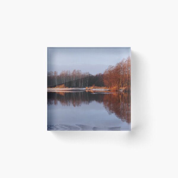 Item preview, winter landscape by the water golden hour designed and sold by mrivserg.