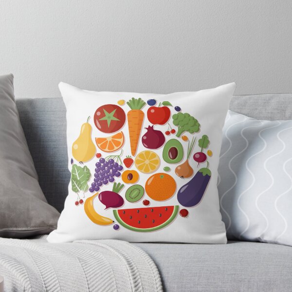 Item preview, Healthy Food Set of Fruits and Vegetables in Flat Style designed and sold by ivector.