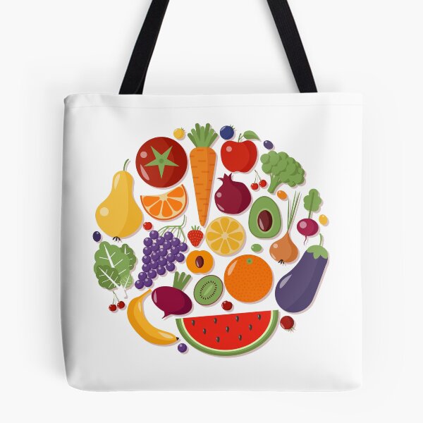 Item preview, Healthy Food Set of Fruits and Vegetables in Flat Style designed and sold by ivector.
