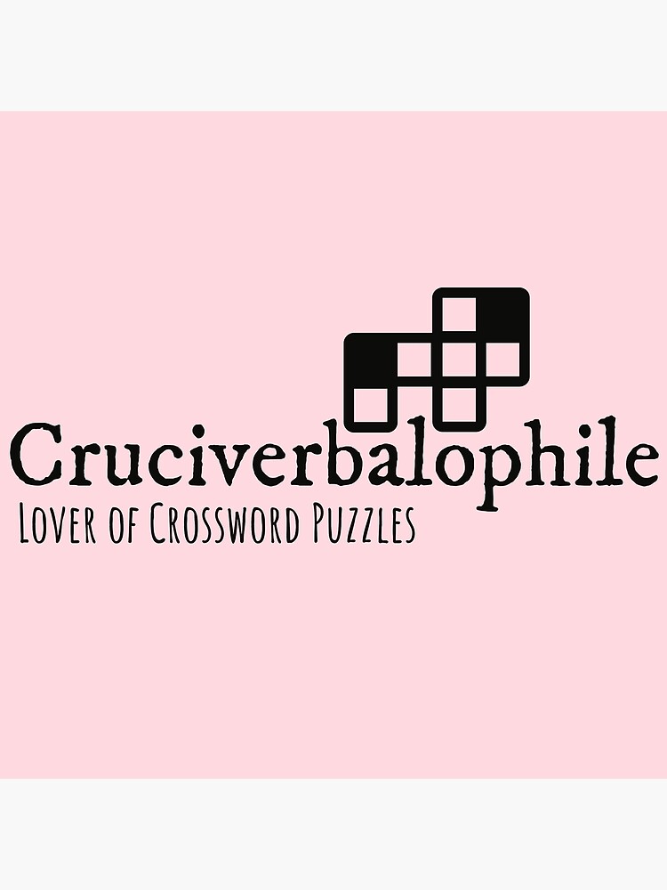 "Pink Crossword Puzzle Fan Cruciverbalophile Funny Academic Nerd Term