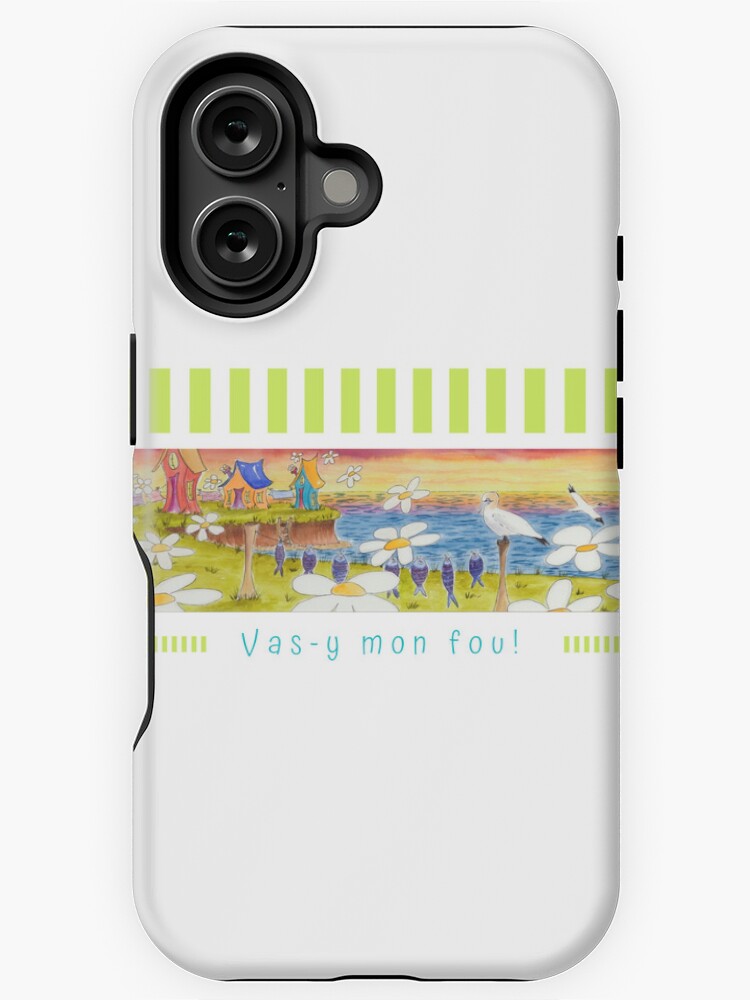 Aperçu 1 sur 4. Coque iPhone avec l'œuvre Linda Molloy - "Vas-y mon fou!" créée et vendue par LindaMolloy.