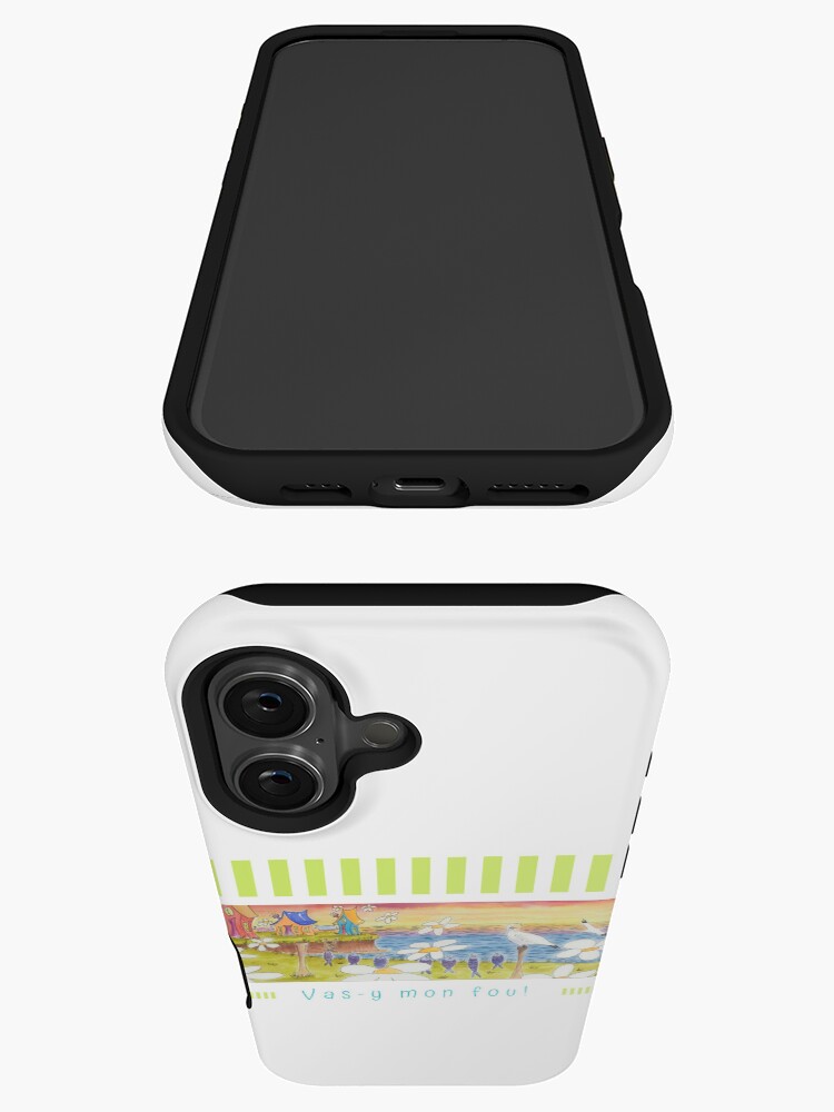 Aperçu 3 sur 4. Coque iPhone avec l'œuvre Linda Molloy - "Vas-y mon fou!" créée et vendue par LindaMolloy.