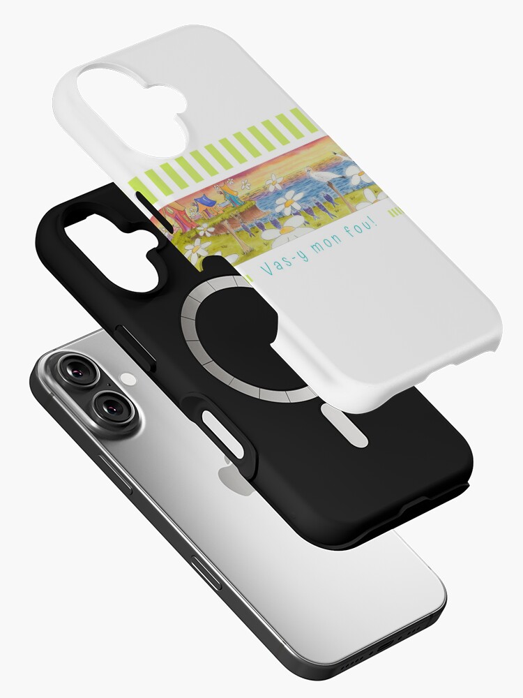 Aperçu 2 sur 4. Coque iPhone avec l'œuvre Linda Molloy - "Vas-y mon fou!" créée et vendue par LindaMolloy.