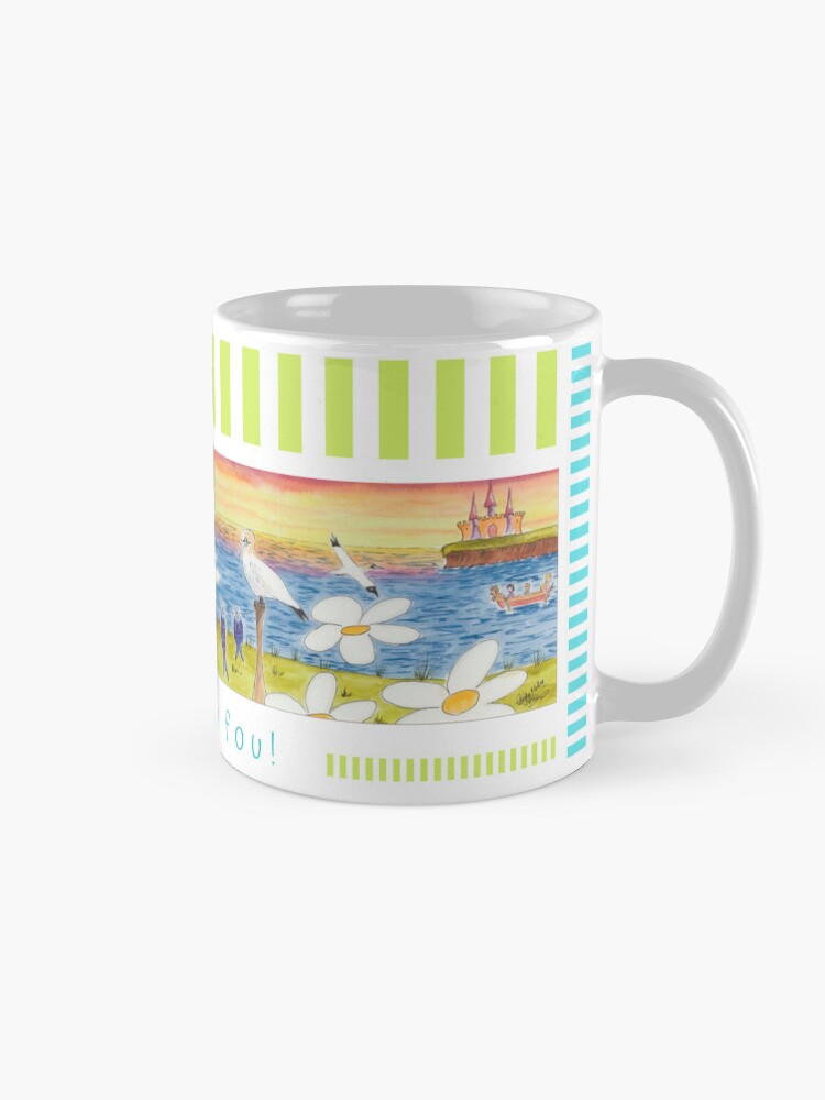 Aperçu 5 sur 6. Mug à café avec l'œuvre Linda Molloy - "Vas-y mon fou!" créée et vendue par LindaMolloy.