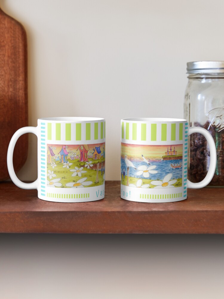 Aperçu 2 sur 6. Mug à café avec l'œuvre Linda Molloy - "Vas-y mon fou!" créée et vendue par LindaMolloy.