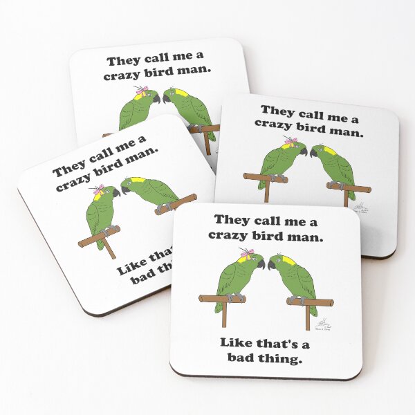 Item preview, Crazy Bird Man with Yellow-naped Amazons designed and sold by Laughing Parrot Studio.