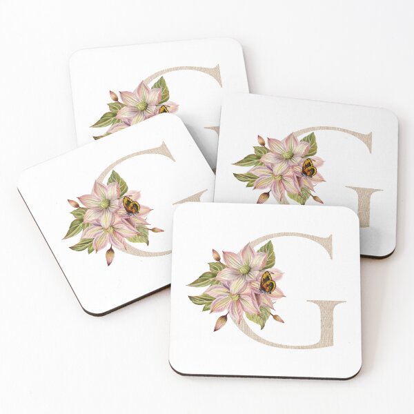 Item preview, Vintage Beige Letter G With Abstract Flowers and Leaves. Floral Letter Monogram G designed and sold by silviaol.