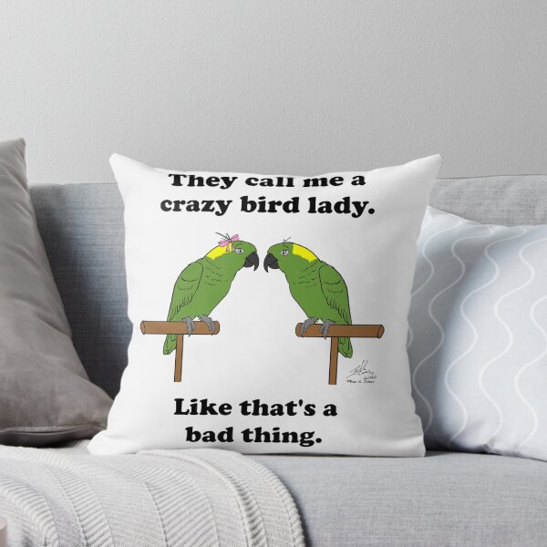 Item preview, Crazy Bird Lady with Yellow-naped Amazons designed and sold by Laughing Parrot Studio.