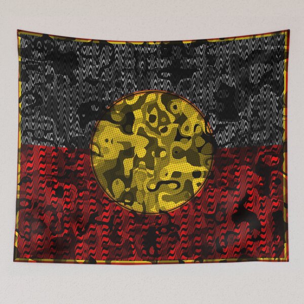 Item preview,   AMAZING  AUSTRALIAN ABORIGINAL FLAG  ART EXPRESSION WITH DOTS AND WAVES-17. designed and sold by Ralek.