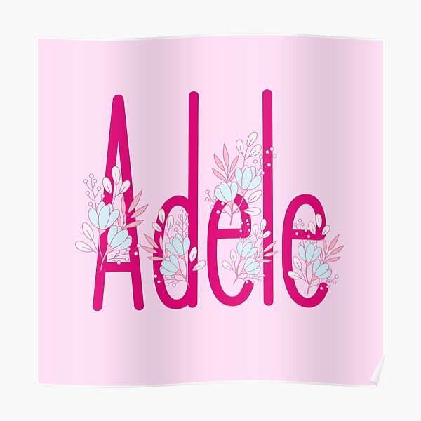 adele-a-female-name-with-adorable-gentle-pink-and-blue-flowers