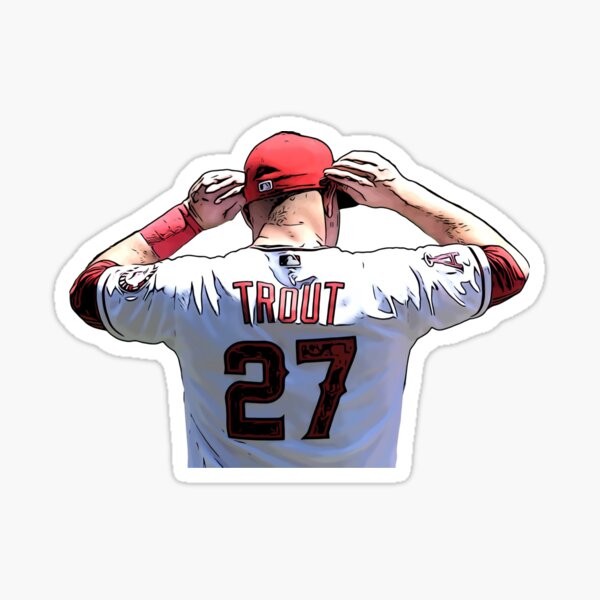 Mike Trout #27 Los Angeles Anaheim Baseball Sticker for Sale by Sportsmem