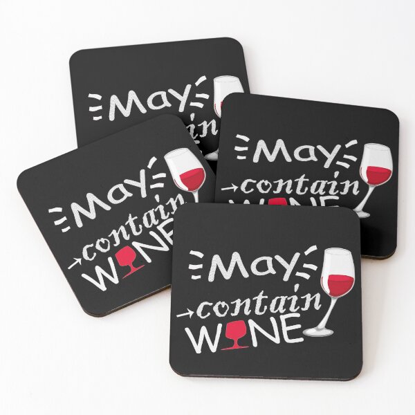 Item preview, Women's and Men's Fitted T-Shirt - May Contain Wine Tasting Wine spirits Drink Birthday Gift - Funny Drinking Gift Tee Shirt designed and sold by serenity sahara.