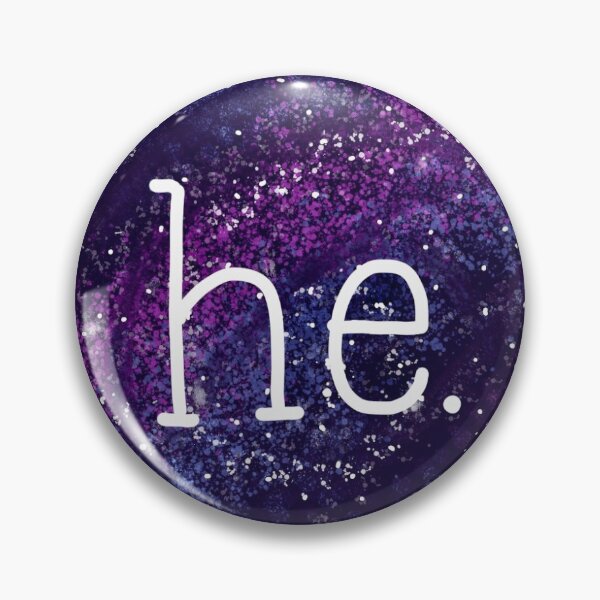 Item preview, He him pronoun pin designed and sold by sarahekj.