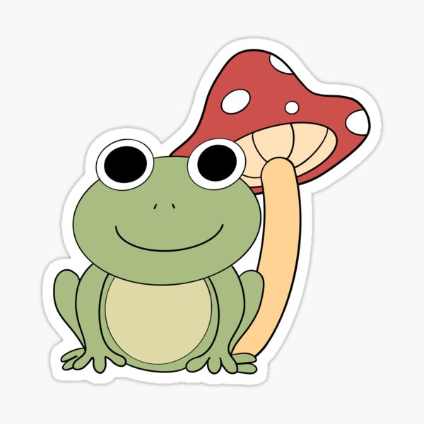 Frog and Mushroom Sticker