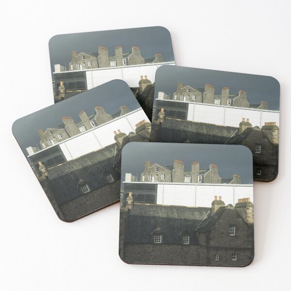 Item preview, Moody Aberdeen Rooftops - Storm Clouds and Multi-flue Chimneys designed and sold by Georgia Mizuleva.