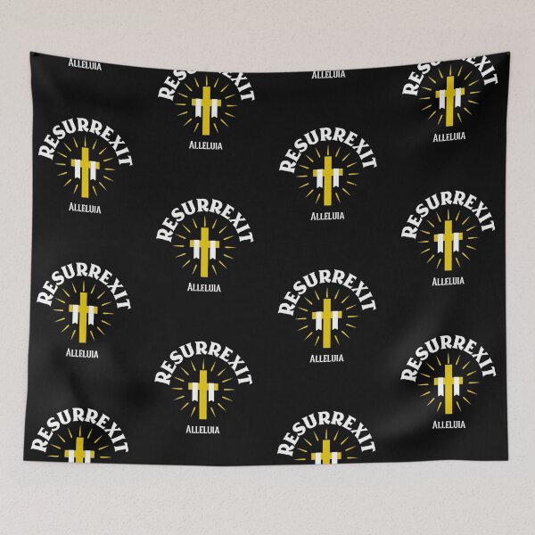 Item preview, Latin Mass Easter Resurrexit He Is Risen Alleluia on Black designed and sold by IceCreamMuseum.