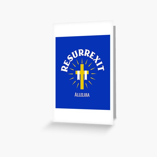 Item preview, Latin Mass Easter Resurrexit He Is Risen Alleluia on Royal Blue designed and sold by IceCreamMuseum.
