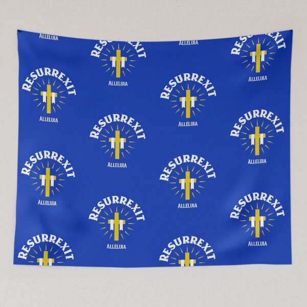 Item preview, Latin Mass Easter Resurrexit He Is Risen Alleluia on Royal Blue designed and sold by IceCreamMuseum.