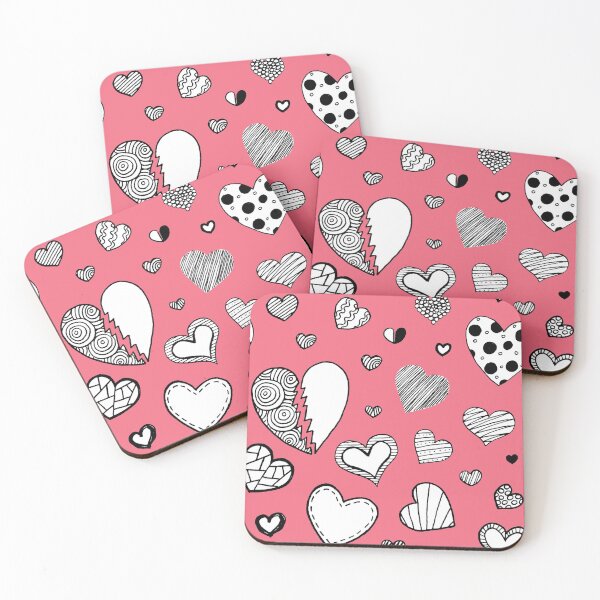 Item preview, Hearts, pink, pattern designed and sold by Brysiaa.