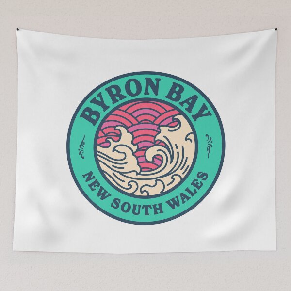Item preview, Byron Bay Waves Retro Badge designed and sold by modeoftravel.