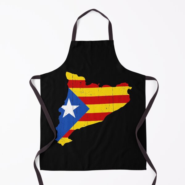Aperçu de l'œuvre La carte et le drapeau de la Catalogne créée et vendue par Happy Puppy Print On Demand.
