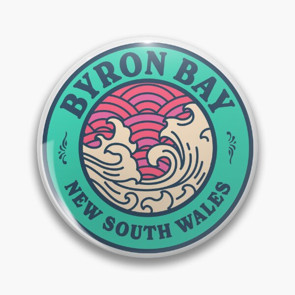 Item preview, Byron Bay Waves Retro Badge designed and sold by modeoftravel.
