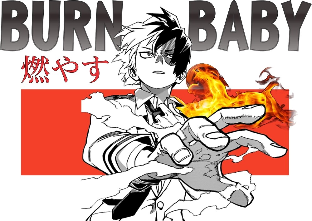 "Todoroki Shoto My Hero Academia (Burn Baby)" by GenaGeek Redbubble