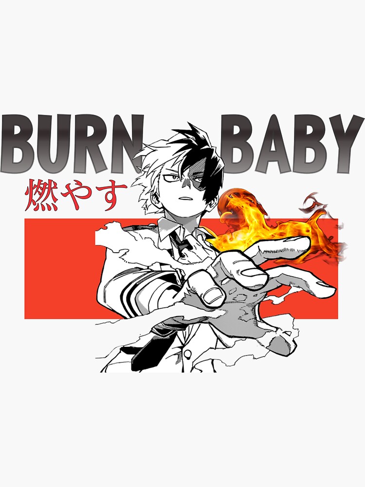"Todoroki Shoto My Hero Academia (Burn Baby)" Sticker by GenaGeek
