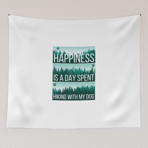 Item preview, Happiness is a Day Spent Hiking With My Dog Mountains Camping Items designed and sold by CameronBischoff.