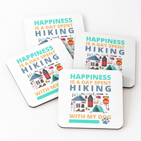 Item preview, Happiness is a Day Spent Hiking With My Dog Mountains Camping Items designed and sold by CameronBischoff.