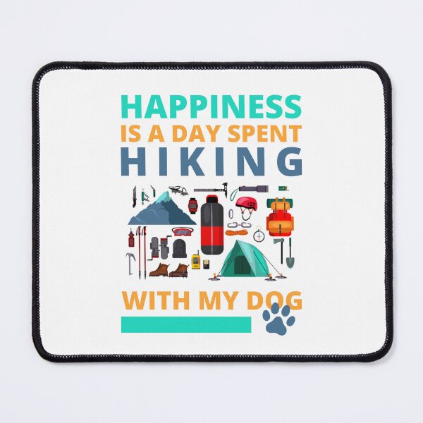 Item preview, Happiness is a Day Spent Hiking With My Dog Mountains Camping Items designed and sold by CameronBischoff.