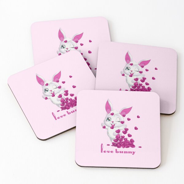 Item preview, Love Bunny (Hot Pink on Pink) designed and sold by PawsitiveMum.